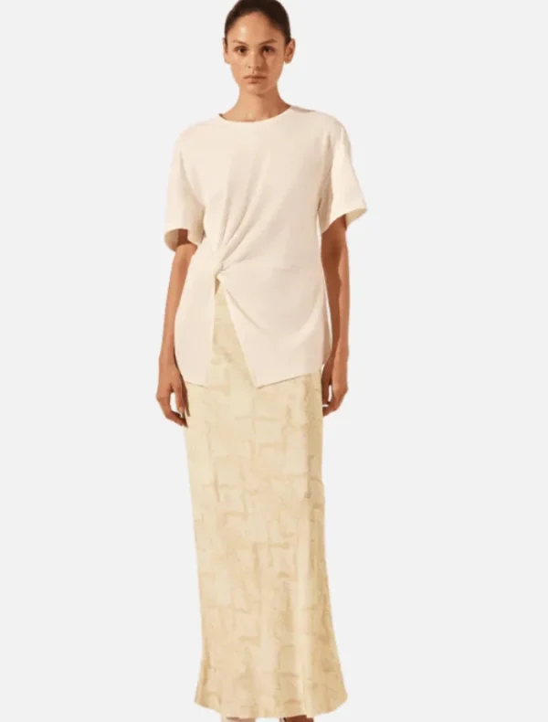 Shona Joy Aby Twist T Shirt - Rice< Shirt Dresses | Casual Dresses