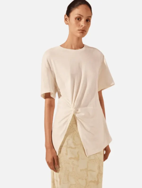 Shona Joy Aby Twist T Shirt - Rice< Shirt Dresses | Casual Dresses