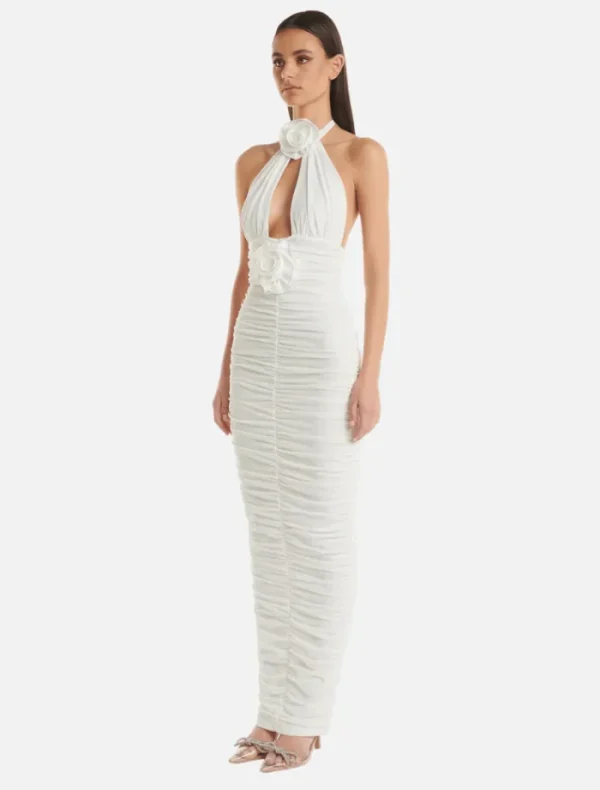 Eliya The Label Alanna Dress - White< Midi Dresses