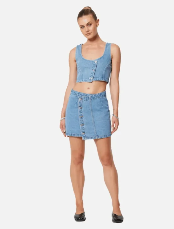 Abrand Aline Wrap Skirt Gigi - Mid Blue< Denim | Skirts