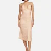 Ownley Ama Midi Dress - Peach Gingham< Midi Dresses