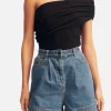Shona Joy Beau One Shoulder Top - Black< Pants | Denim