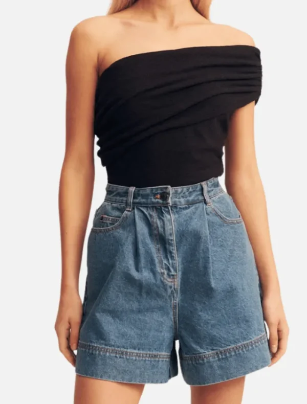 Shona Joy Beau One Shoulder Top - Black< Pants | Denim