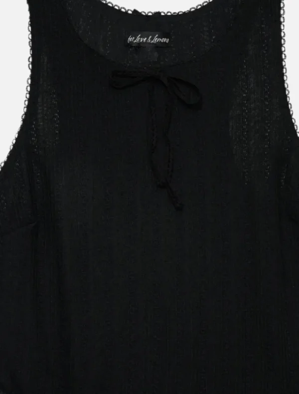 For Love & Lemons Billie Pointelle Mini Dress - Black< Mini Dresses | Skirts