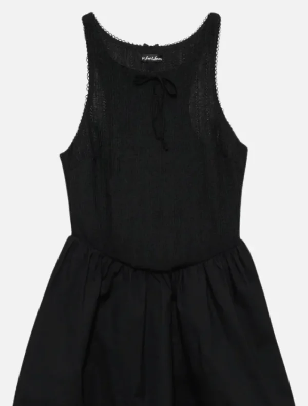 For Love & Lemons Billie Pointelle Mini Dress - Black< Mini Dresses | Skirts
