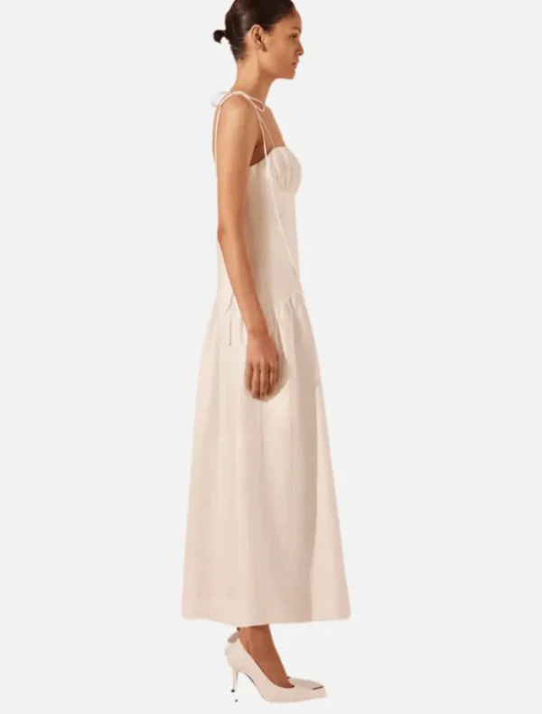 Shona Joy Blanc Gathered Midi Dress - Ivory< Casual Dresses | Mini Dresses