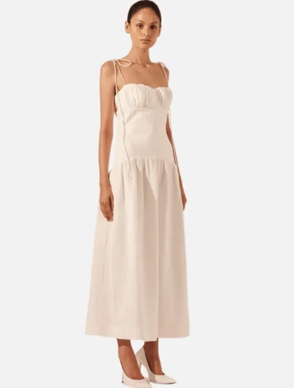 Shona Joy Blanc Gathered Midi Dress - Ivory< Casual Dresses | Mini Dresses