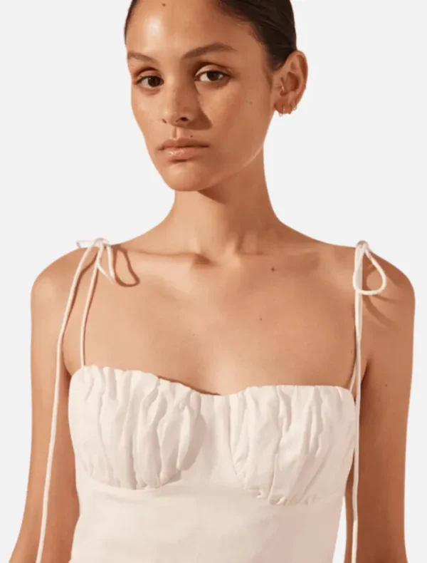 Shona Joy Blanc Gathered Midi Dress - Ivory< Casual Dresses | Mini Dresses