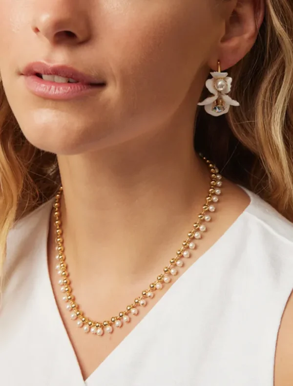 Jolie and Deen Blossom Hoops - Gold< Earrings