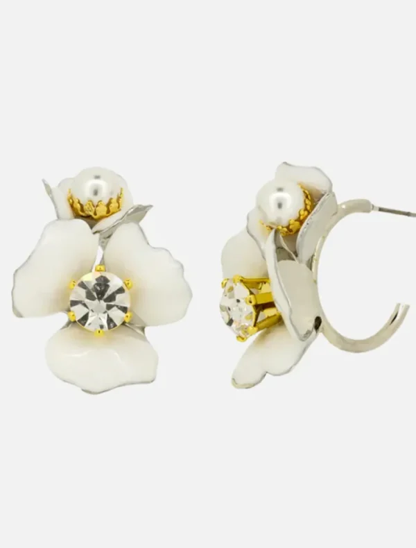 Jolie and Deen Blossom Hoops - Silver< Earrings
