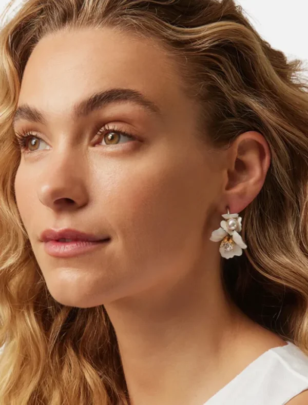 Jolie and Deen Blossom Hoops - Silver< Earrings
