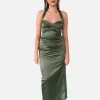 One Fell Swoop Boudoir Dress - Maple Satin< Midi Dresses | Bras / Briefs
