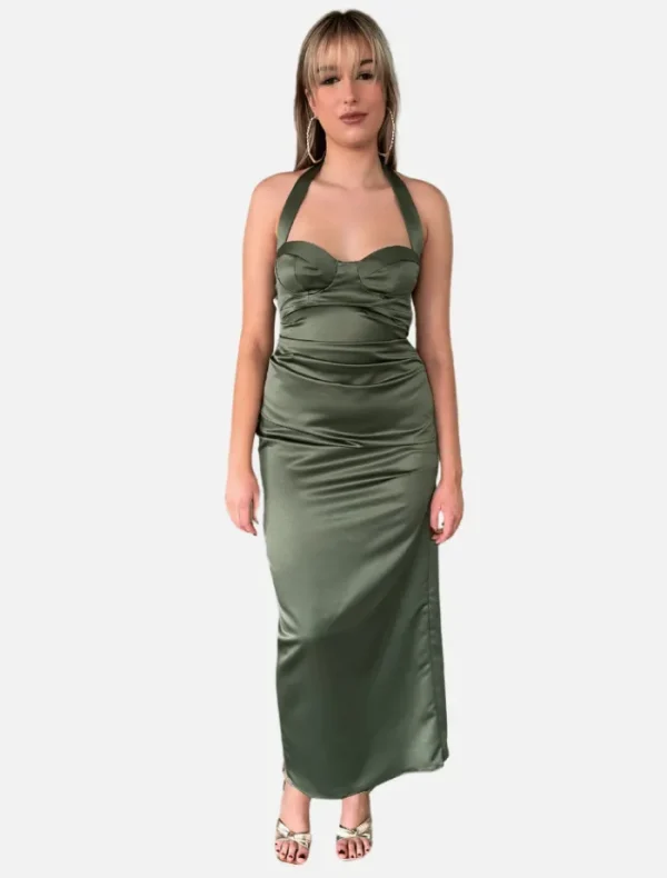 One Fell Swoop Boudoir Dress - Maple Satin< Midi Dresses | Bras / Briefs