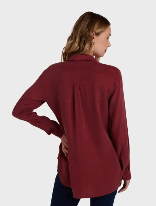 Bella Dahl Boyfriend Shirt - Sweet Merlot< Shirts | Tops