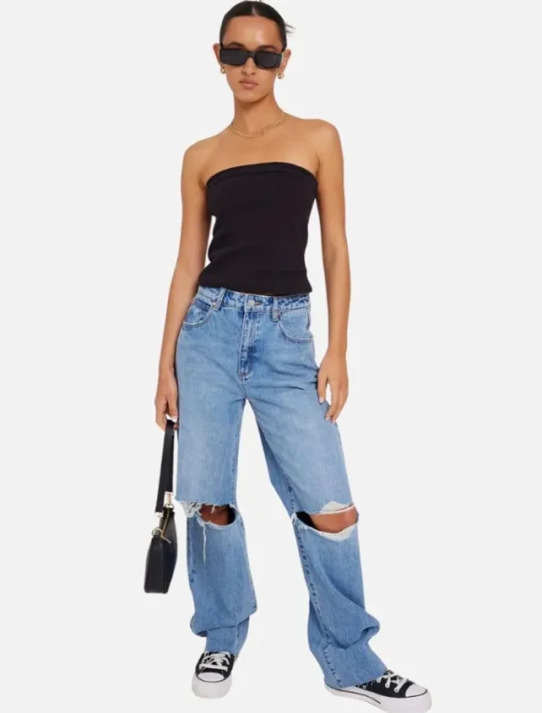 Abrand Carrie Jeans Ripped - Vintage Blue< Casual Dresses | Denim