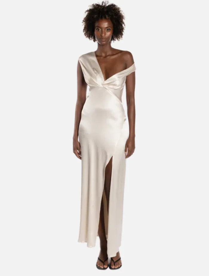 cassia_dress__shell_3.webp One Fell Swoop Cassia Dress - Shell< Midi Dresses | Bras / Briefs