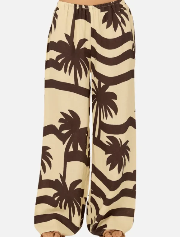 Pippa Ridely Catalina Pant - Cocoa Palma Print< Pants | Shirts