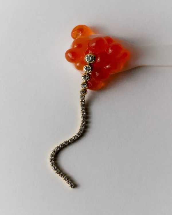 8 Other Reasons Caviar Drop Stud - Gold< Earrings