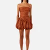 Shona Joy Celeste Strapless Bubble Mini Dress - Rust< Casual Dresses | Mini Dresses