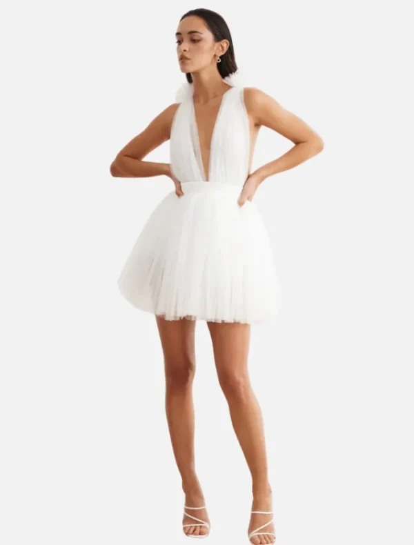 Lexi Charlize Dress - White< Mini Dresses | Skirts