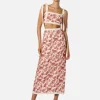 Winona Cherri Midi Skirt - Red Floral Print< Casual Dresses | Midi Dresses