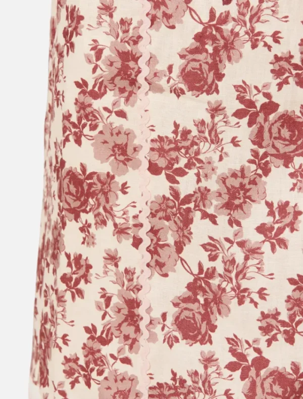 Winona Cherri Midi Skirt - Red Floral Print< Casual Dresses | Midi Dresses