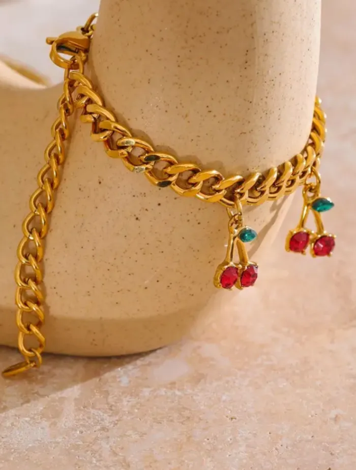 cherry_cola_bracelet__gol_2.webp Insurge Clothing Cherry Cola Bracelet - Gold< Bracelets