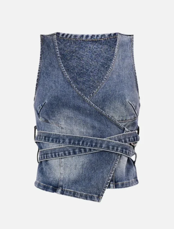Abrand City Wrap Top Dalia - Mid Vintage Indigo< Pants | Denim