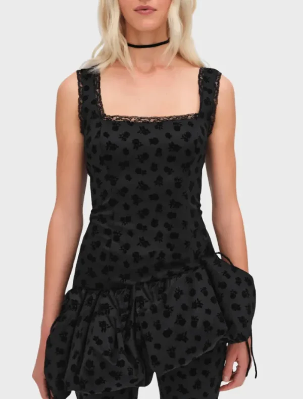 For Love & Lemons Claira Asymmetric Top - Black< Casual Dresses | Mini Dresses