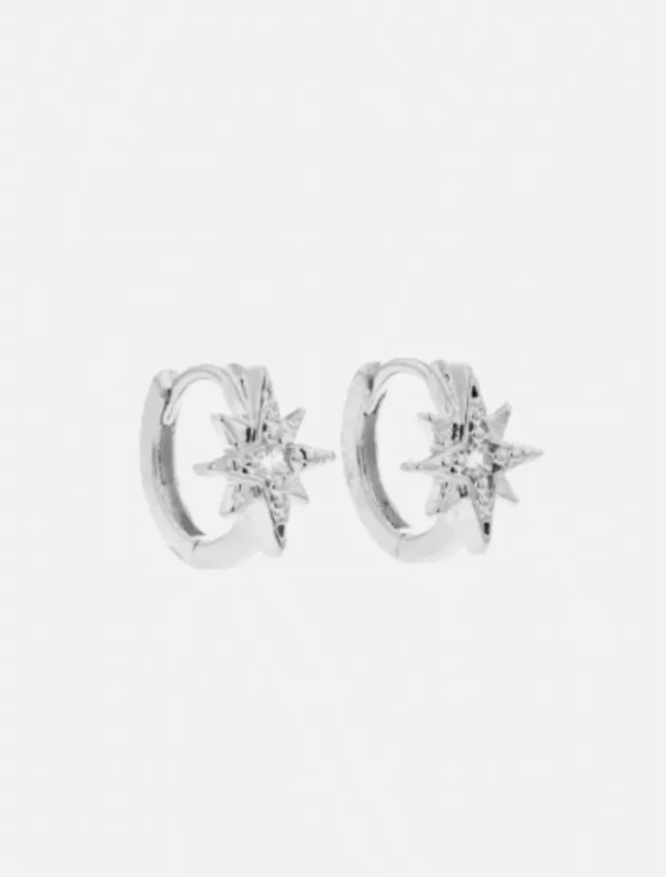 Jolie and Deen Crystal Star Sleepers - Silver< Earrings