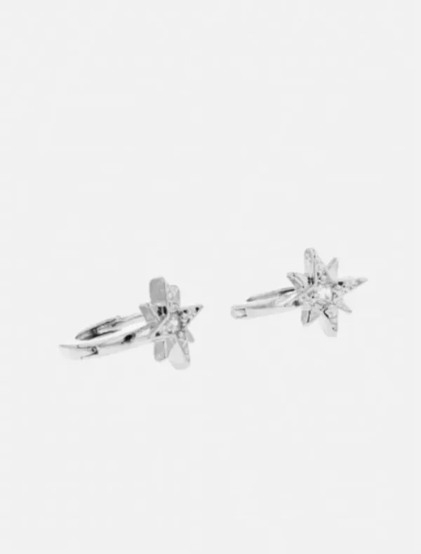 Jolie and Deen Crystal Star Sleepers - Silver< Earrings