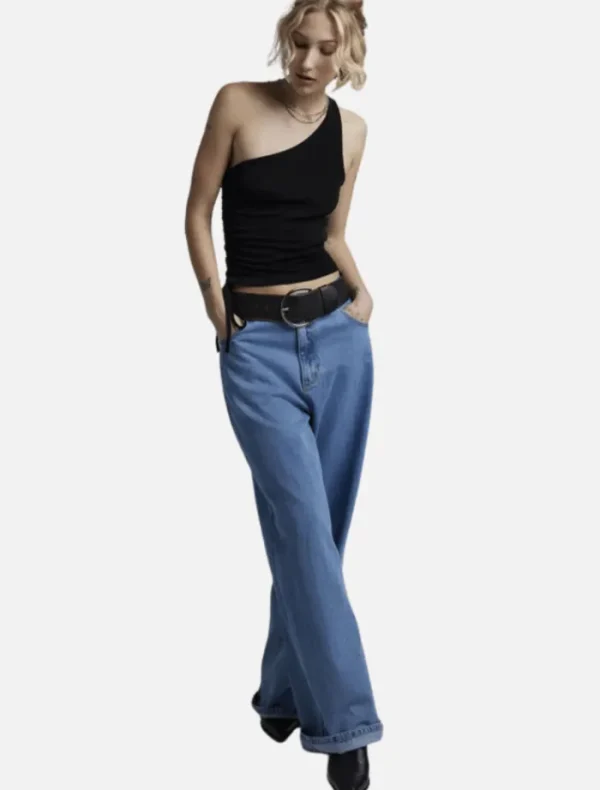 Abrand Diva One Shoulder Top - Black< Pants | Shorts