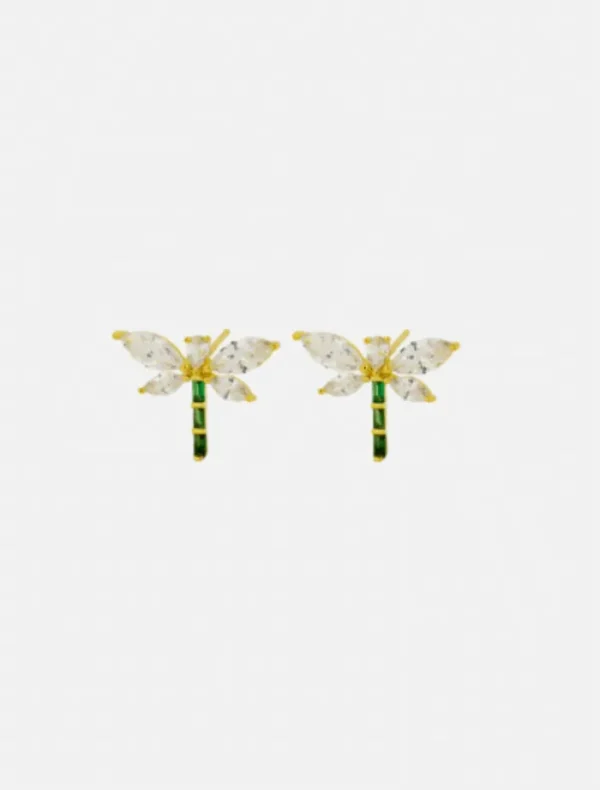 Jolie and Deen Dragonfly Studs - Gold< Earrings