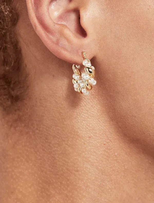 Jolie and Deen Ember Hoops - Gold< Earrings
