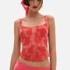 For Love & Lemons Embroidered Roses Corset Top - Red< Casual Dresses | Skirts