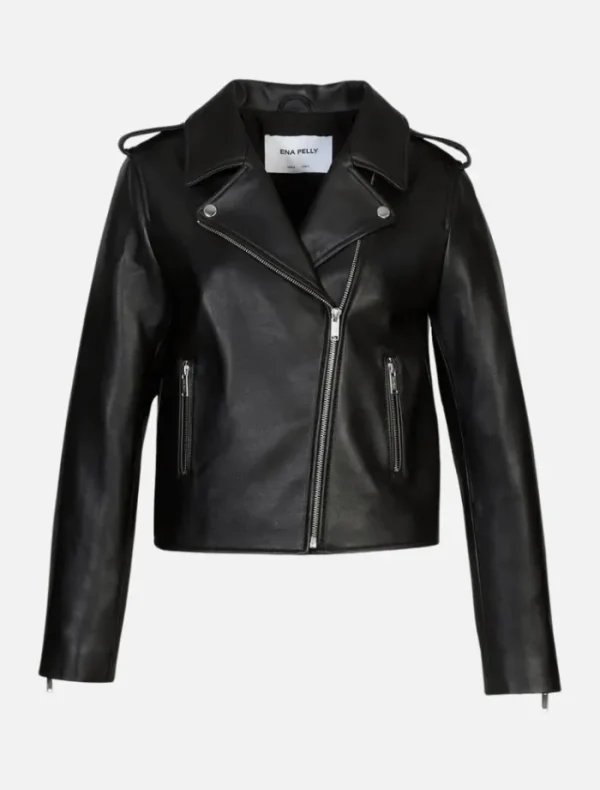 Ena Pelly Essential Leather Biker Jacket 2.0 - Black< Long Sleeve Dresses | Casual Dresses