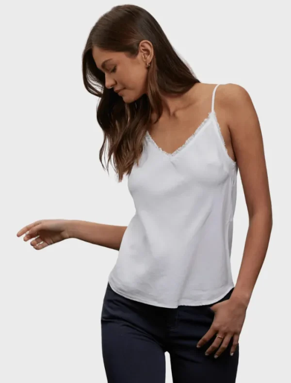 Bella Dahl Frayed Cami - White< Shirts | Tops