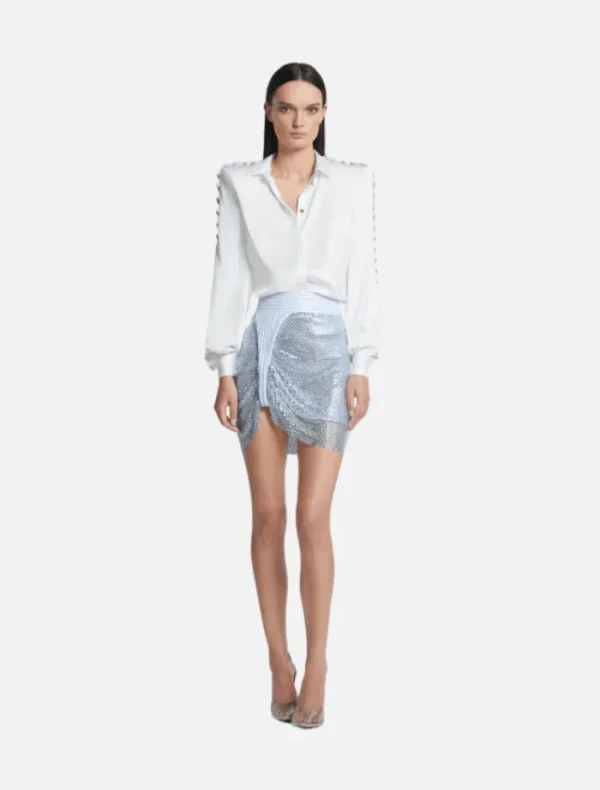 Zhivago Glitter & Gold Skirt - Platinum< Skirts | Tops