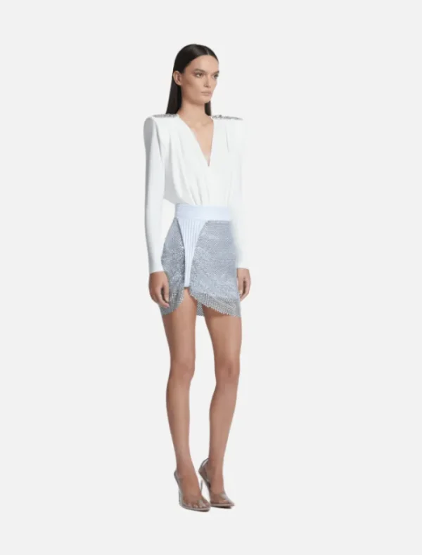 Zhivago Glitter & Gold Skirt - Platinum< Skirts | Tops