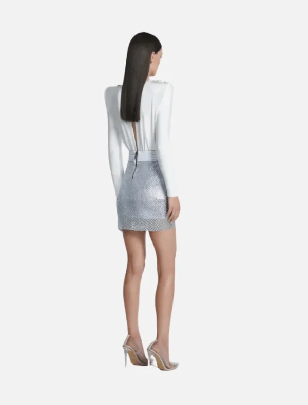 Zhivago Glitter & Gold Skirt - Platinum< Skirts | Tops