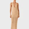 Shona Joy Halter Open Back Maxi Dress - Oat< Casual Dresses | Mini Dresses