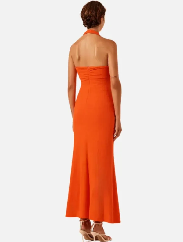 Shona Joy Halter Ruched Midi Dress - Hibiscus< Midi Dresses | Skirts