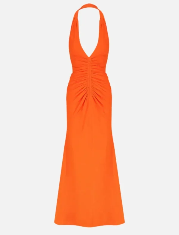 Shona Joy Halter Ruched Midi Dress - Hibiscus< Midi Dresses | Skirts