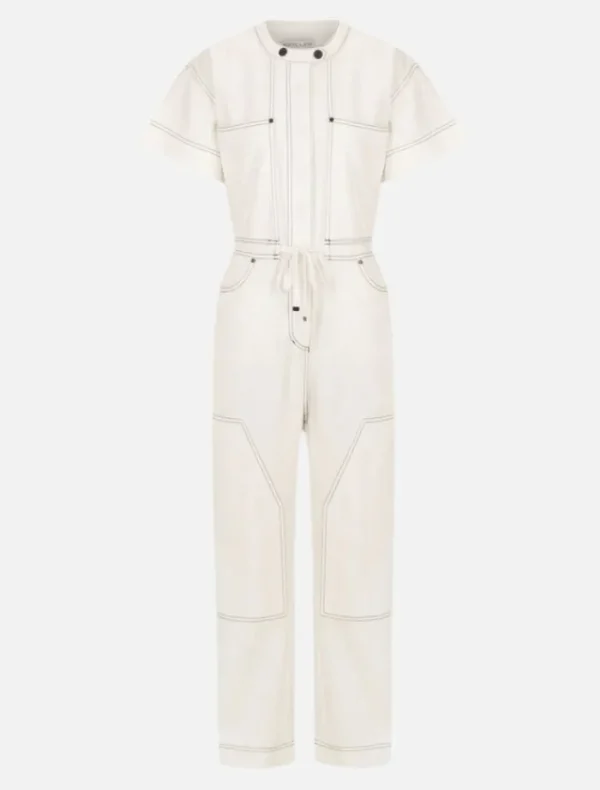Shona Joy Hana Short Sleeve Boiler Suit - Ivory< Pants | Denim