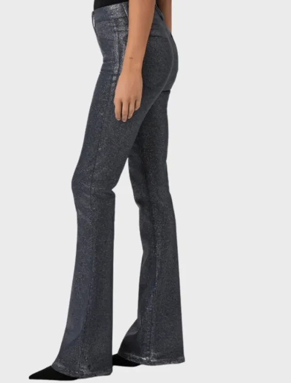 PAIGE High Rise Lou Lou - Navy/Silver Glitter Luxe Coating< Pants | Denim