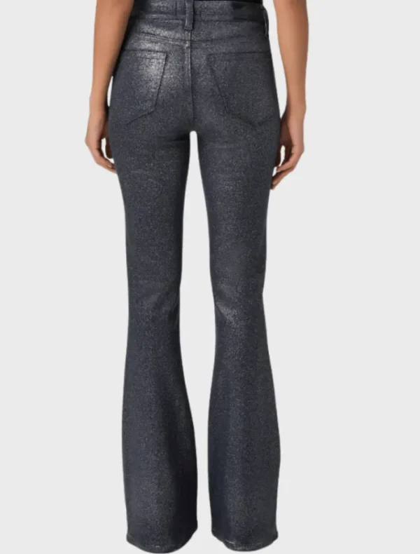 PAIGE High Rise Lou Lou - Navy/Silver Glitter Luxe Coating< Pants | Denim