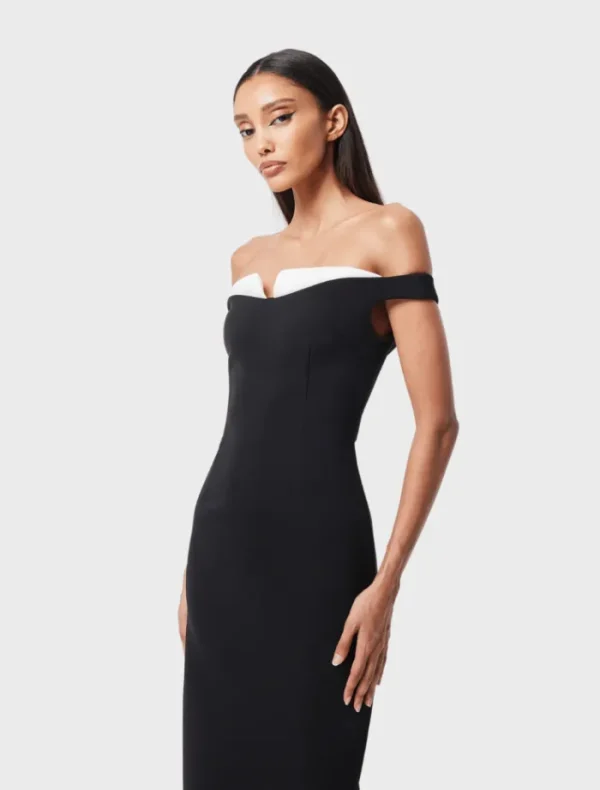 Mossman Imperial Midi Dress - Black & White< Midi Dresses