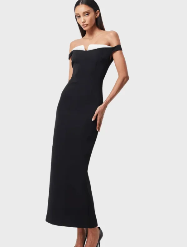 Mossman Imperial Midi Dress - Black & White< Midi Dresses