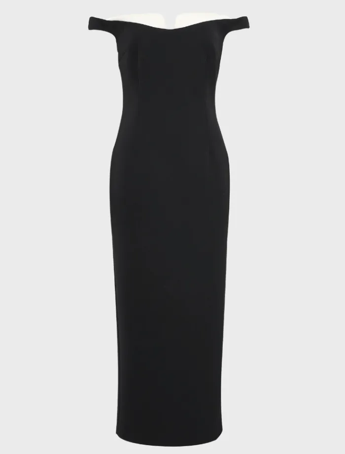 imperial_midi_dress__blac_7.webp Mossman Imperial Midi Dress - Black & White< Midi Dresses