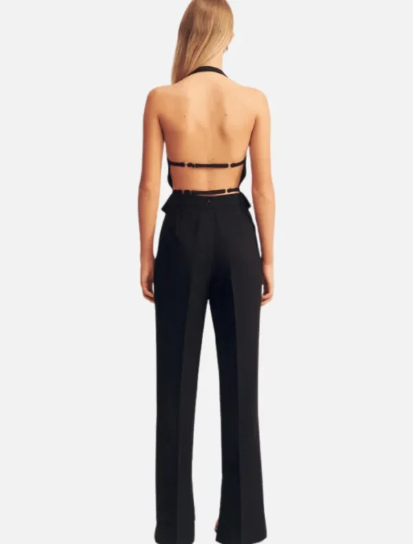 Shona Joy Irena Pintuck Straight Leg Pant - Black< Pants